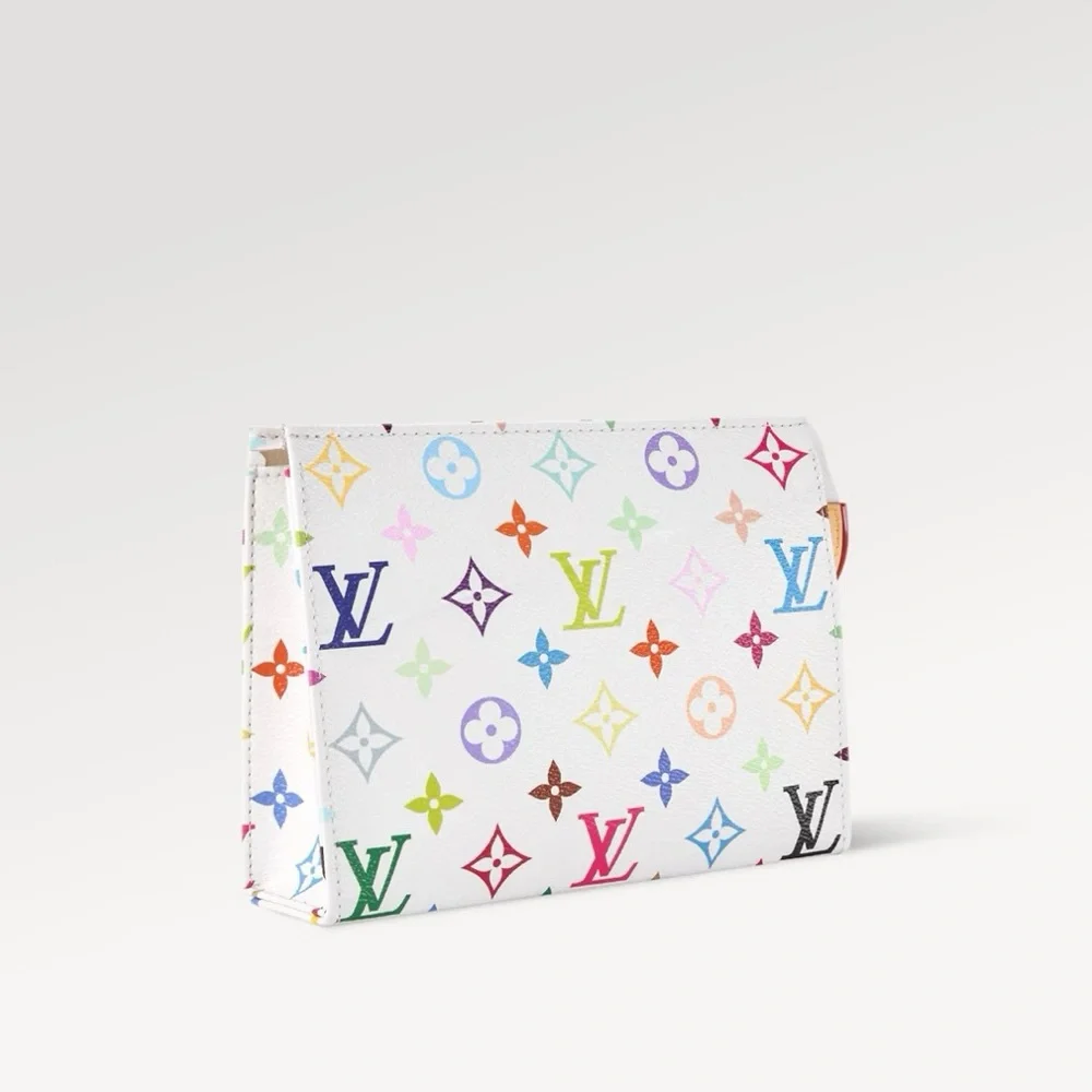 NEW 🩷 Louis Vuitton x Takashi Murakami White Multi Toiletry Pouch 19 *Limit Ed* - Picture 13 of 15